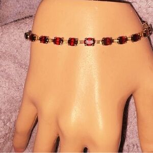 Elegant Red and Gold Bracelet